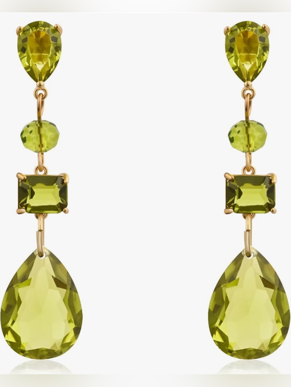 Gorgeous Neiman Marcus 18KT Gold Vermeil Peridot Dangle earrings